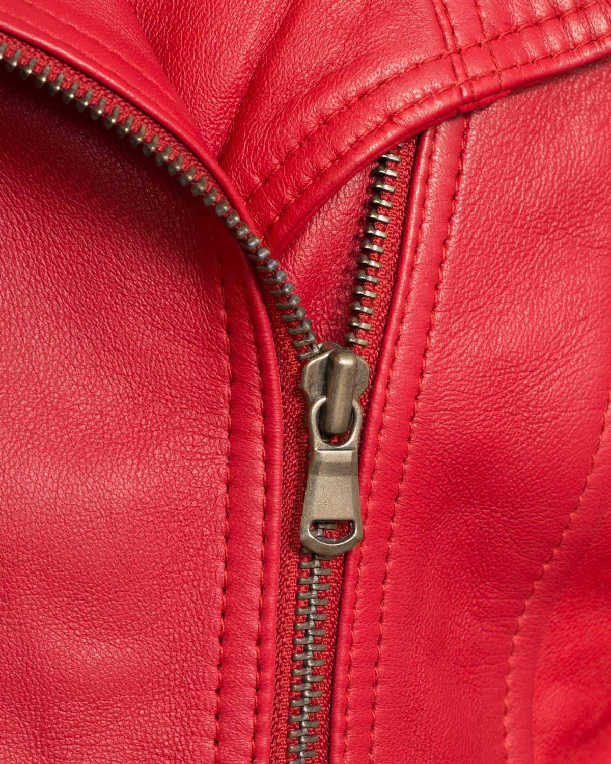 Women’s Red Biker Leather Jacket