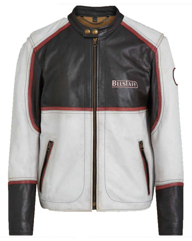 MotorCycleJackets In Tri-Color Hand-Waxed Leather Jacket